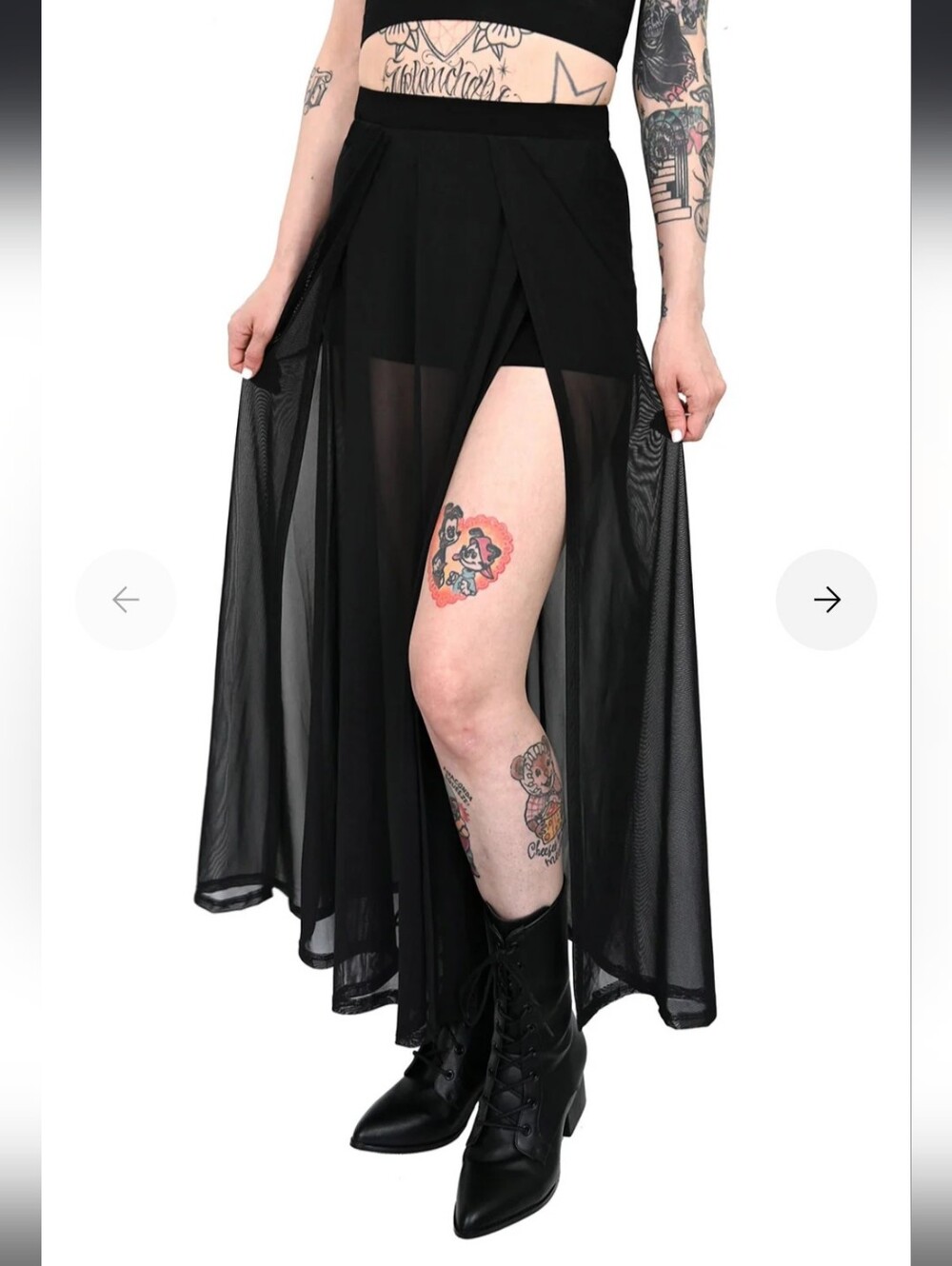 Foxblood Mesh Darla Maxi Skirt With Built In Shorts XL